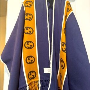 Gucci Navy and Mustard Shawl